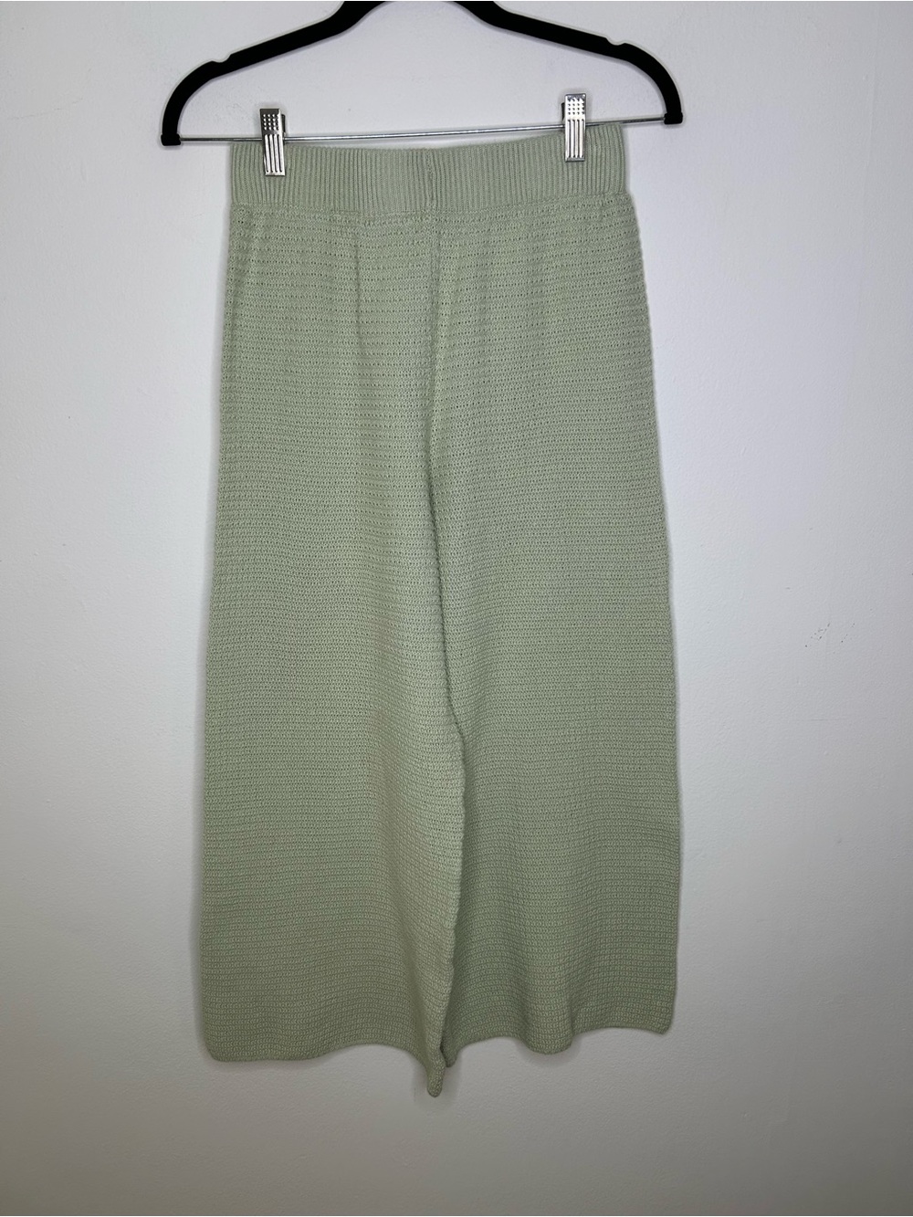 Sincerely Jules Cotton Knit Wide-Leg Lounge Pants soft sage green Size Medium